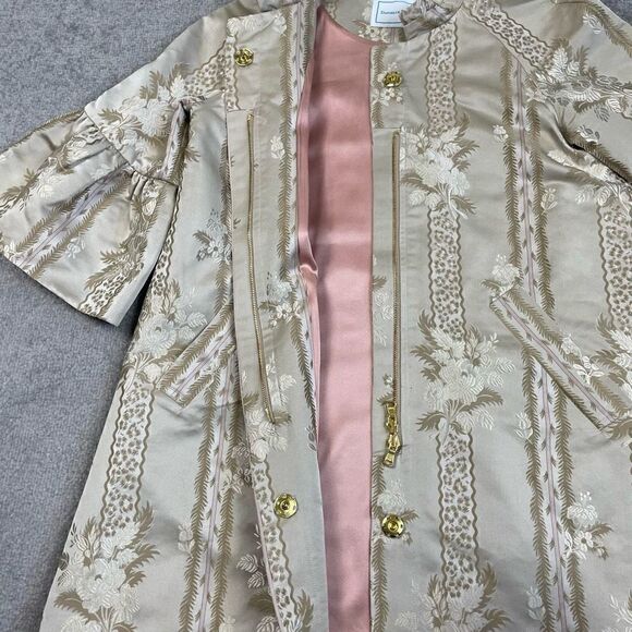 Danielle Rollins Women’s Size XS 100% Silk Bell Sleeve Blouse Top Zip Snap $850 - Picture 2 of 10